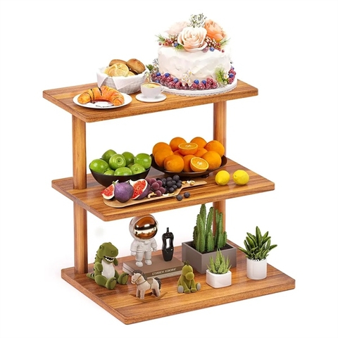Kệ chữ nhật gỗ 3 tầng 22+26+30*40cm