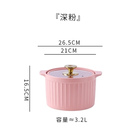 N1- Nồi nắp kính 4.5L màu hồng