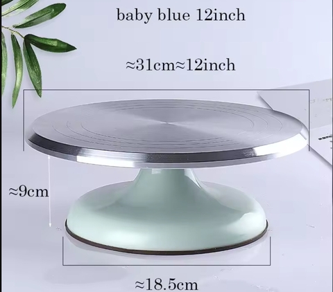 Bàn xoay inox chân nhựa xanh size 30cm