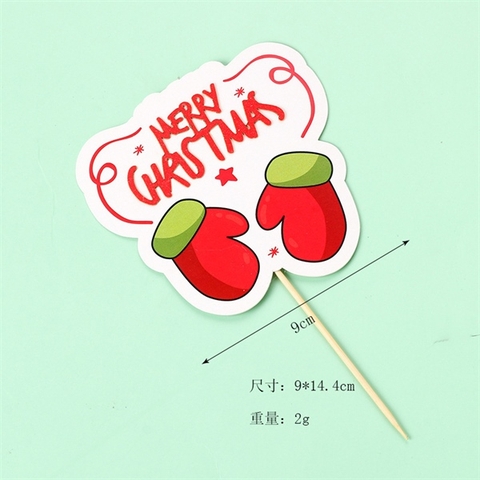 Que cắm NOEL MC đôi găng tay đỏ viền xanh