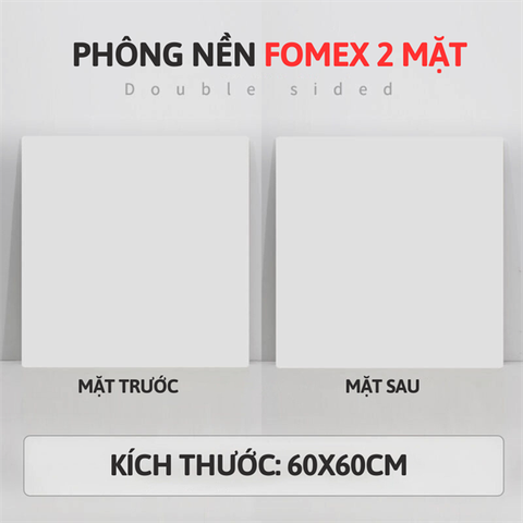 Tấm phông nền fomex hai mặt 60*60cm - GHI + GHI