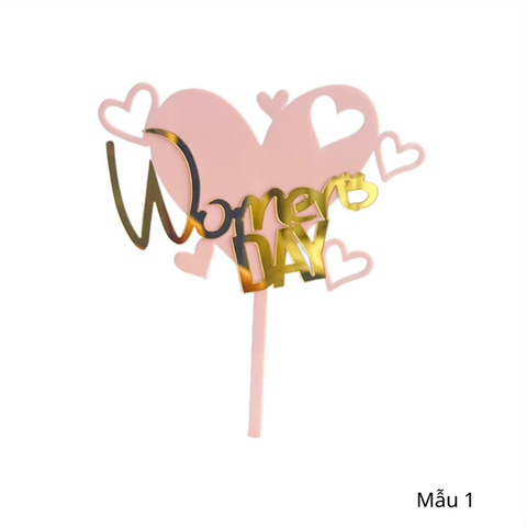 Topper mica 2 lớp Happy Womensday MẪU 1