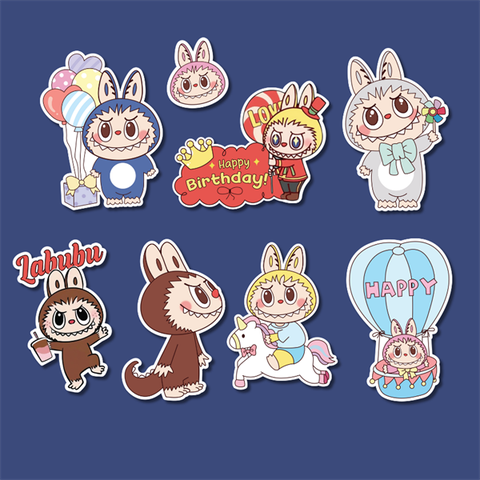 Set que giấy-LABUBU khinh khí cầu(combo 2)