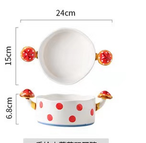 A180 Âu 2 tay cầm nấm đỏ 25*15*8cm