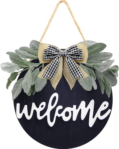 Biển hiệu Welcome tròn 30cm màu ĐEN