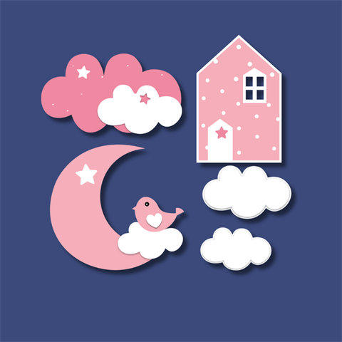 Set que giấy-Nhà chim HỒNG (combo 2)