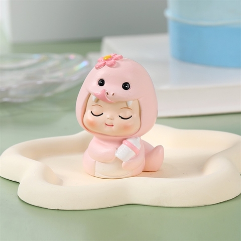 Trang trí Bé RẮN sứ HỒNG