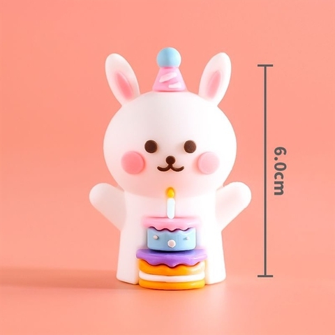 Kute thỏ tai dài ôm bánh sinh nhật size trung