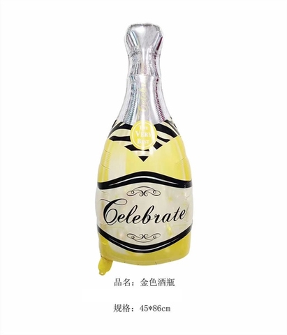 Bóng Dc tiệc sinh nhật CHAI RƯỢU màu VÀNG