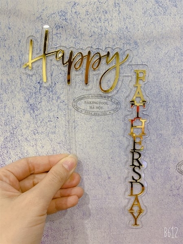 Topper mica HAPPY FATHER'S DAY ngang dọc