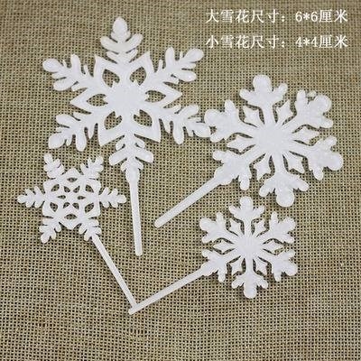 Topper mica 4 bông tuyết trắng