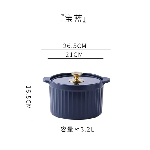 N4- Nồi nắp kính 3.5L màu xanh Navy