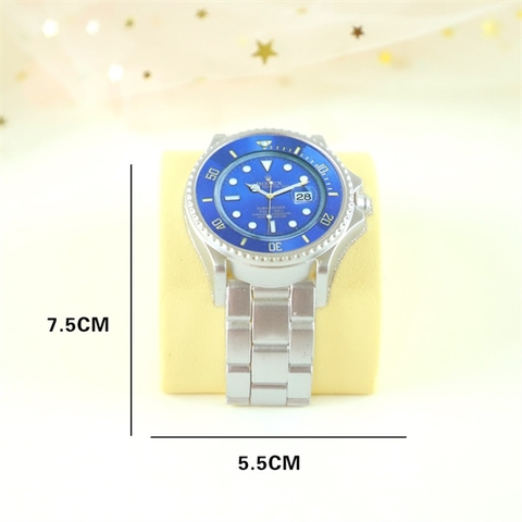 Trang trí đồng hồ BẠC mặt xanh dương