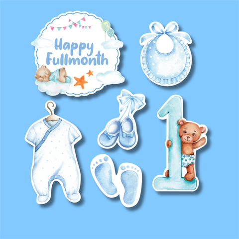 Set que giấy- Full MONTH Số 1 gấu XANH (combo 2)