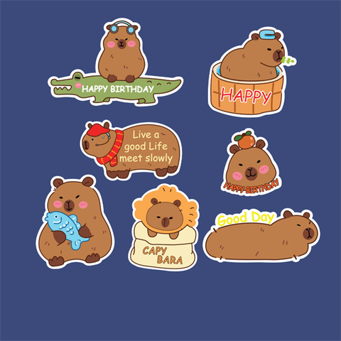 Set que giấy-Chuột lang nước CAPYBARA ÔM CÁ