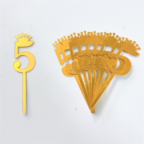 Set 10 mica SỐ 5 màu VÀNG
