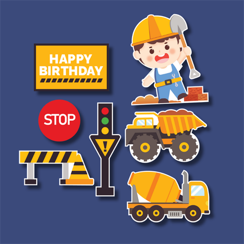 Set que giấy HPBD Kỹ sư + xe công trình (Combo2)