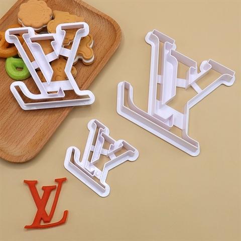 Set 3 Khuôn nhấn LV to nhỏ 11cm-8cm-6cm màu trắng
