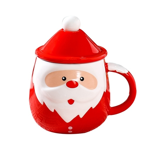 Cốc giáng sinh có nắp kèm thìa - ông già NOEL