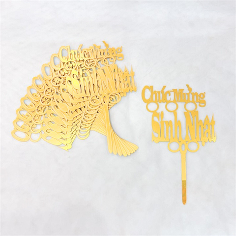 Topper mica Set 10 que CMSN + 5 VÒNG TRÒN VÀNG