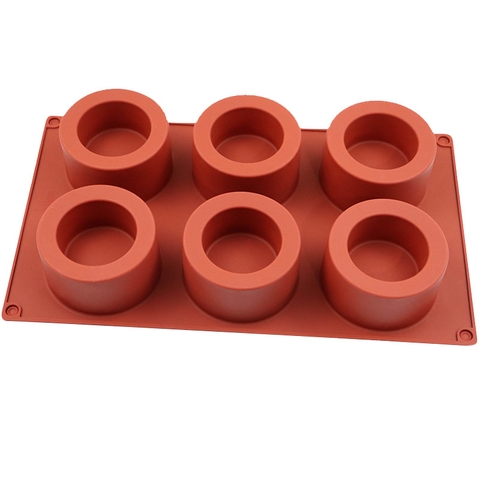 Khuôn bánh Mousse silicon hình tròn 6 ngăn