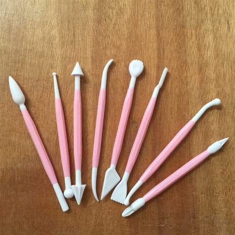 BỘ DỤNG CỤ FONDANT 8 chi tiết MÀU HỒNG