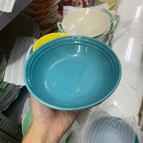 LC- Đĩa nhỡ sâu lòng 18x5cm màu xanh ngọc