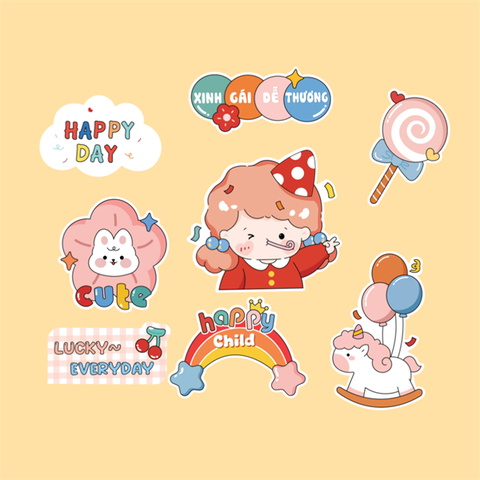 Set que giấy - TN Bé GÁI - XINH GÁI DỄ THƯƠNG (combo2)