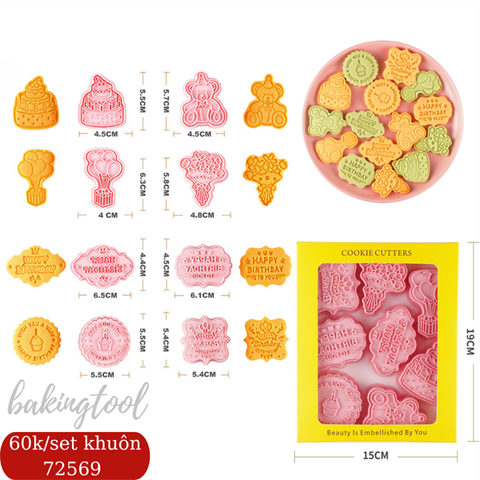 Set 8 khuôn nhấn MC bánh COOKIES mã 5