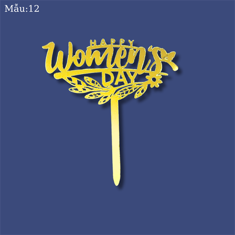 Topper mica 2024 Happy Women's day VÀNG M12