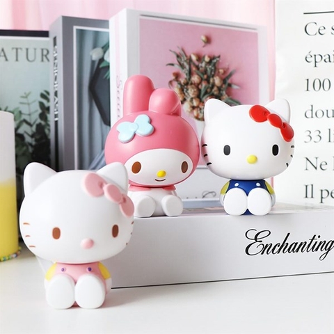 Đồ chơi Set 2kitty hồng tím +1 thỏ hồng tai cụp-Melody