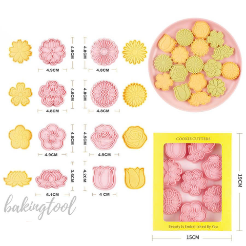 Khuôn nhấn  hình hoa 8 chi tiết - mã 15