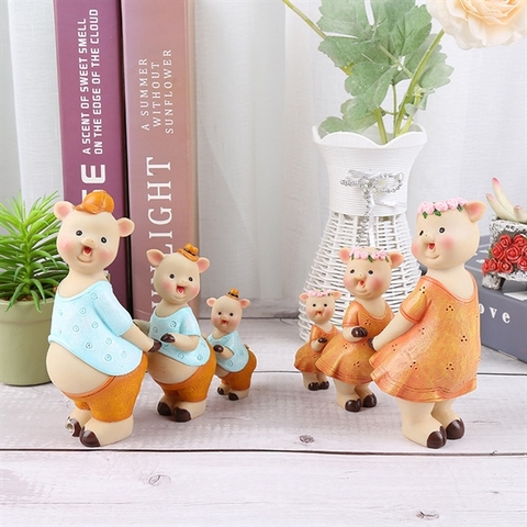 Set 3 bé heo màu vàng cam