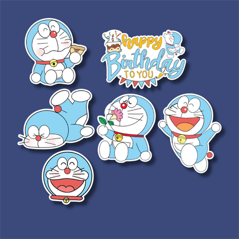 Set que giấy-HPBD 5 doremon xanh (combo 2)