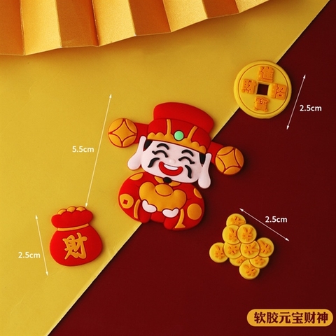 Set 4 chi tiết nhựa dẻo ÔNG THẦN TÀI + TÚI TIỀN mẫu 2