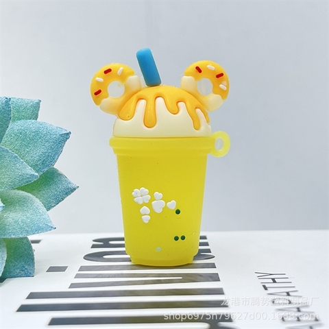 Kute SLC cốc trà sữa VÀNG + BÁNH DONUT