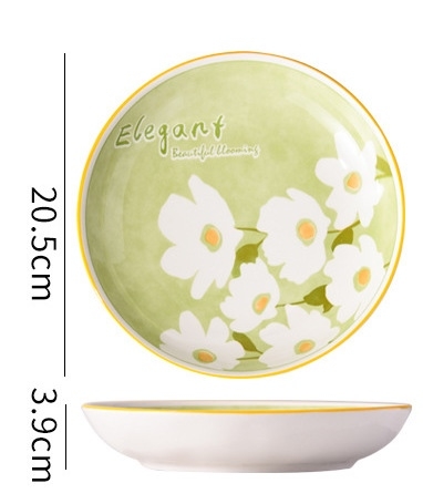 Đĩa to hoa xanh cốm Elegant 20,5*3,9cm