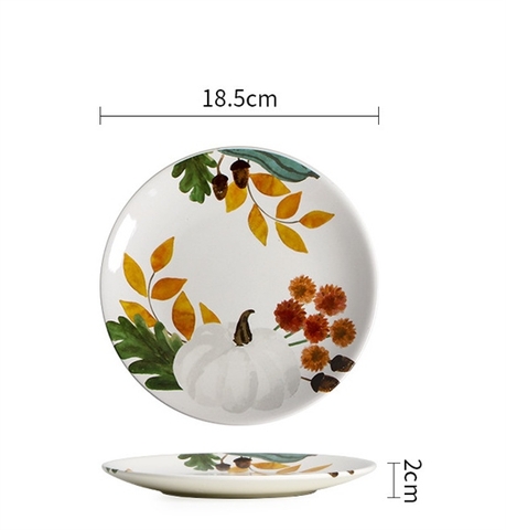 Set Bí Ngô Âu Mỹ: đĩa tròn phẳng 7 inch 18.5*2cm