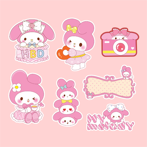 Set que giấy - HPBD Melody hồng đậm + Máy ảnh