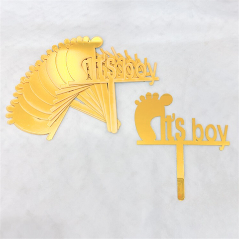 Topper mica Set 10 que It's BOY bàn chân VÀNG