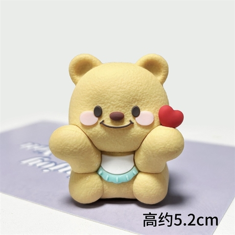 Kute siêu cấp GẤU VÀNG TIM ĐỎ 5.2cm