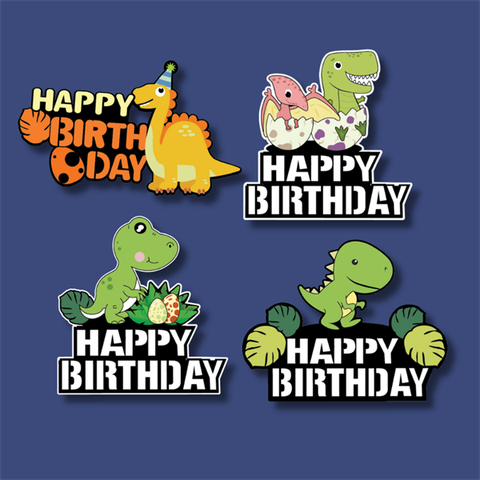 Set que giấy- HPBD khủng long 4 que(combo 2)