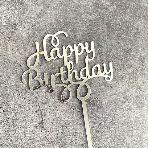 Topper mica HPBD xoắn trên bạc