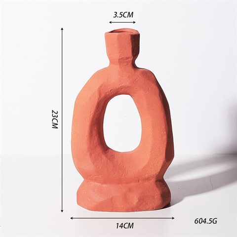 Bình màu gạch nung không quai 23*14cm