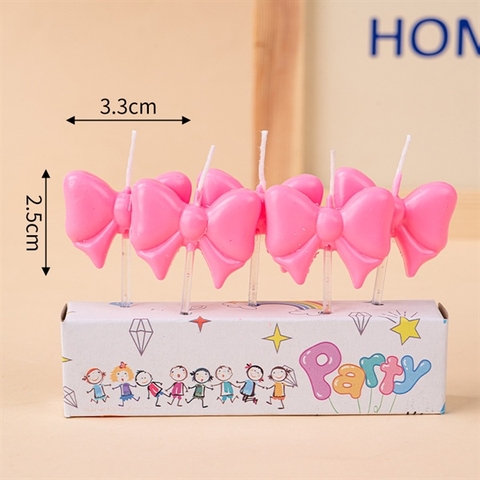 Set 5 nến NƠ HỒNG