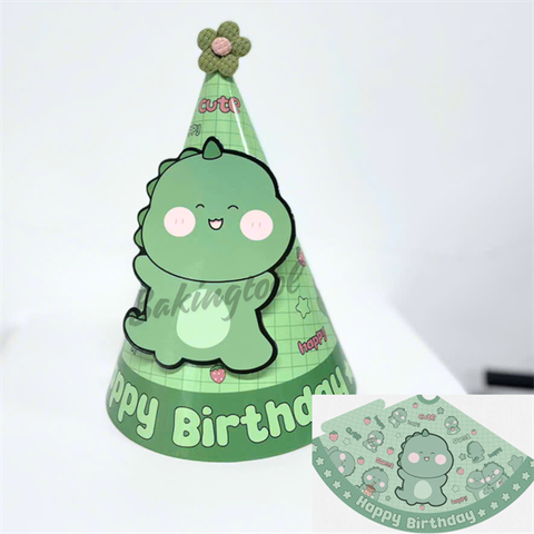 Mũ sinh nhật giấy- CHÓP HOA khủng long ( 10c)
