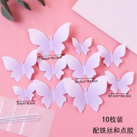 Set 10 bướm giấy TÍM PHAI to nhỏ