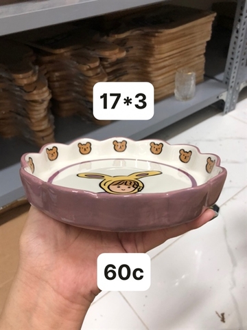 A103A Bát salat size 17cm*3cm Cô gái tím