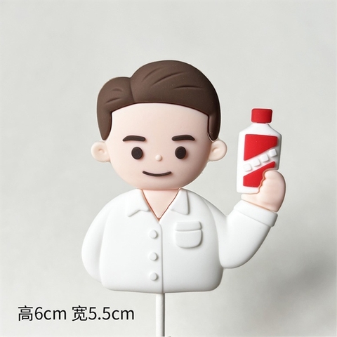 Kute NHỰA DẺO boss ÁO TRẮNG cầm CHAI RƯỢU