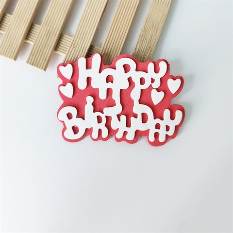 Set 10 Que cắm XỐP chữ HPBD + TRÁI TIM nền ĐỎ chữ TRẮNG